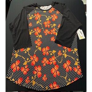 NWT Lularoe Randy 3X Raglan top Halloween Fall Baseball Shirt 3/4 Sleeve Plus